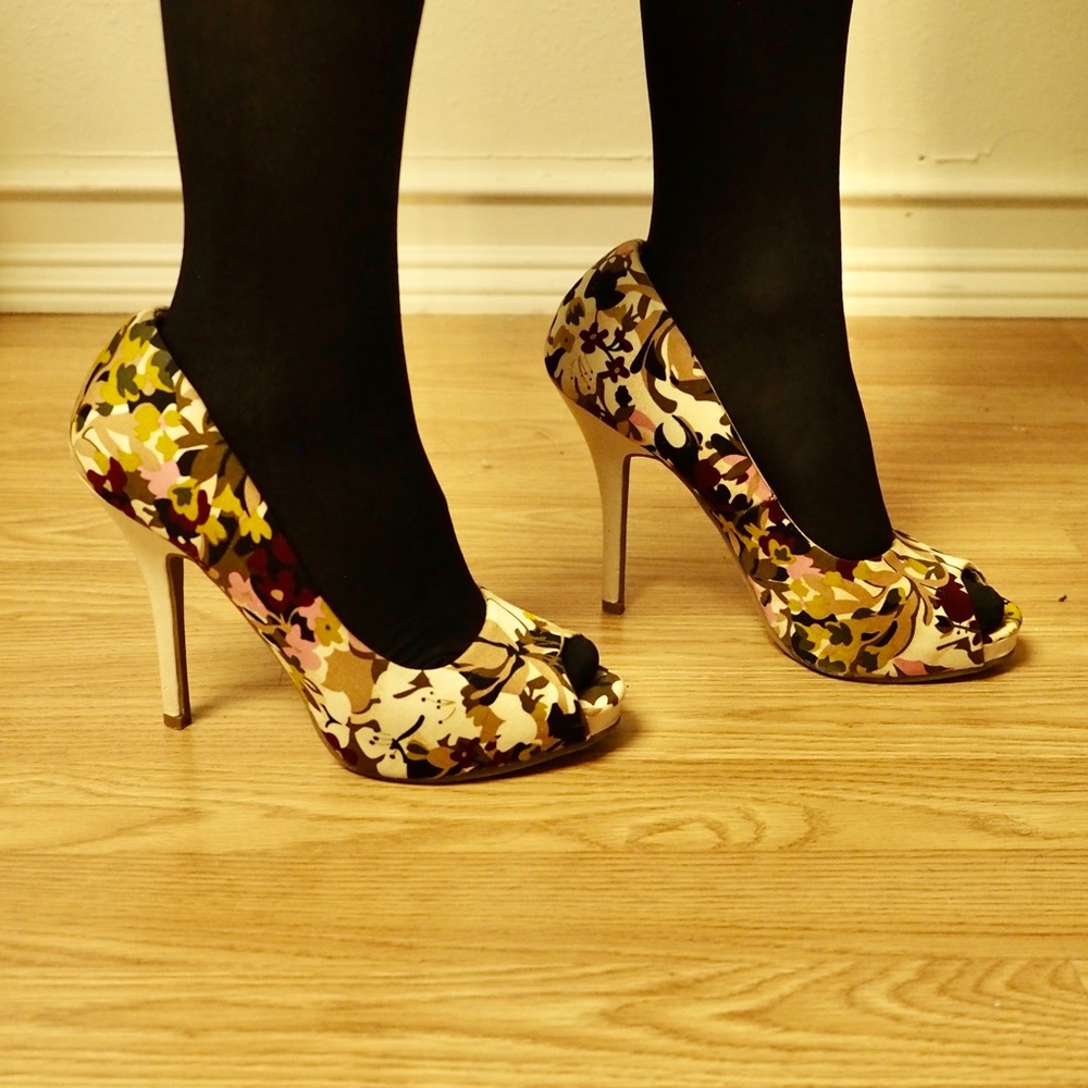 Wild Rose Floral High Heels